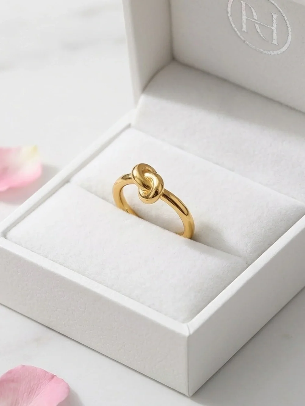 Gold Knot Ring 925 Sterling Silver Adjustable Open Ring Minimalist